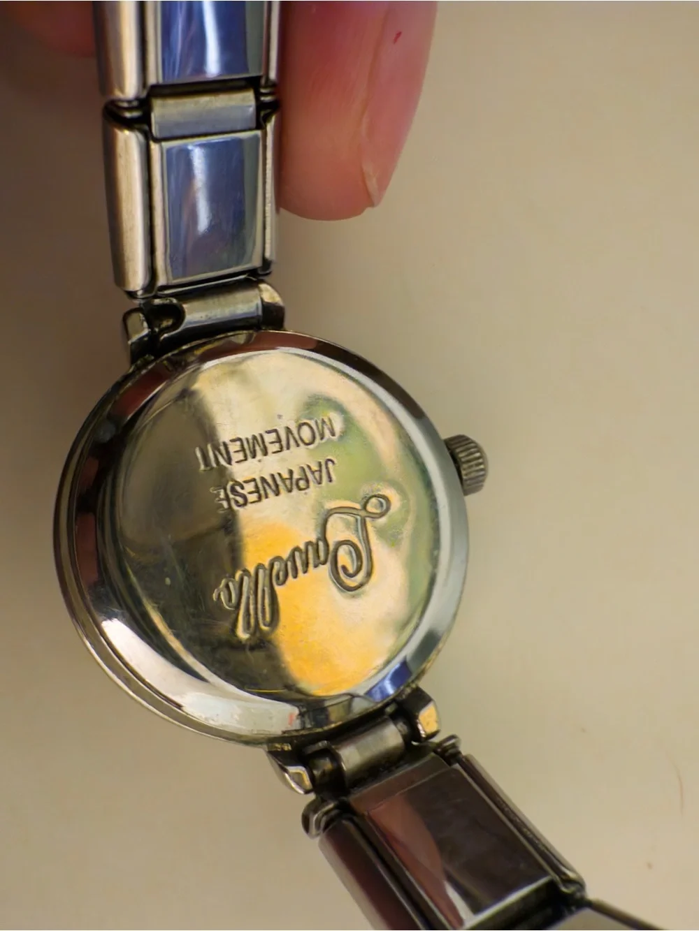 Vintage Lavello Italian Charm Silver Tone Ladies Bracelet Watch with White Dial
